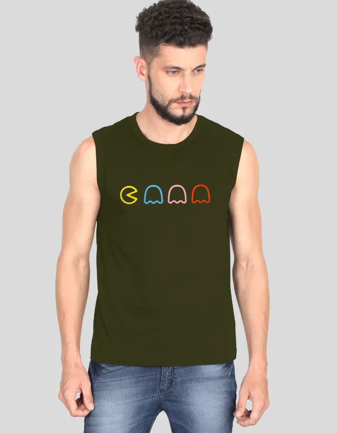 Packman Sleeveless Graphic T-Shirt for Men - Not So Suttle