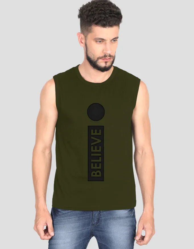 Believe Sleeveless Graphic T-Shirt for Men - Not So Suttle