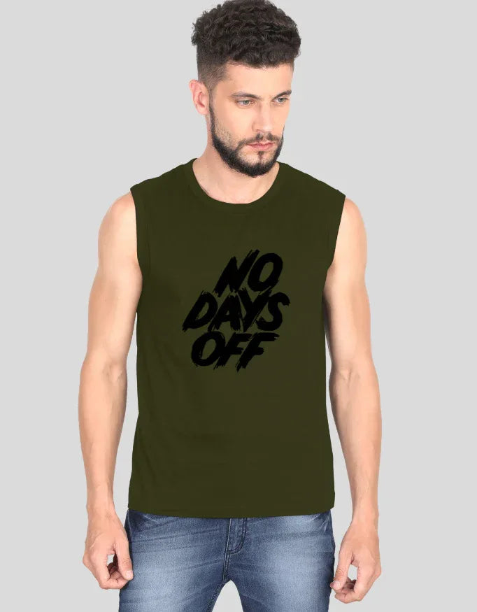 No Days Off Sleeveless Graphic T-Shirt for Men - Not So Suttle