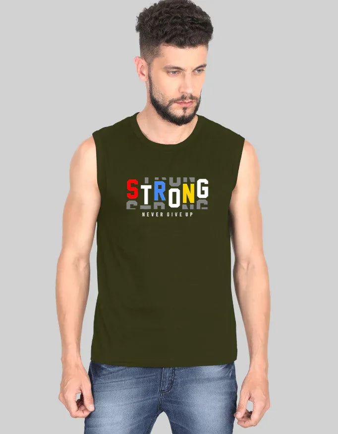 Strong Sleeveless Graphic T-Shirt for Men - Not So Suttle