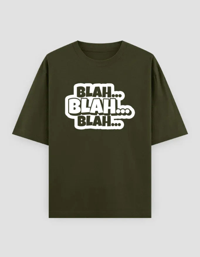 Blah Blah Blah Graphic Oversized Classic T-Shirt for Men - Not So Suttle