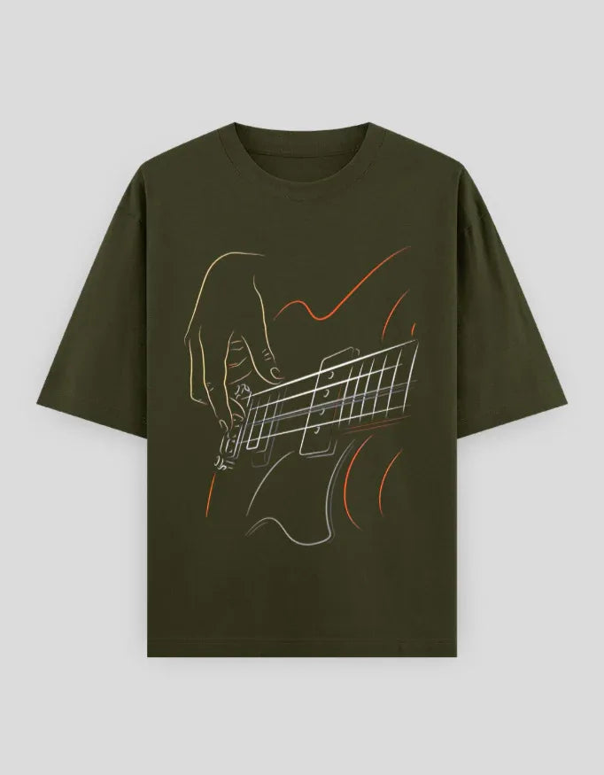 Guitar Graphic Oversized Classic T-Shirt for Men - Not So Suttle