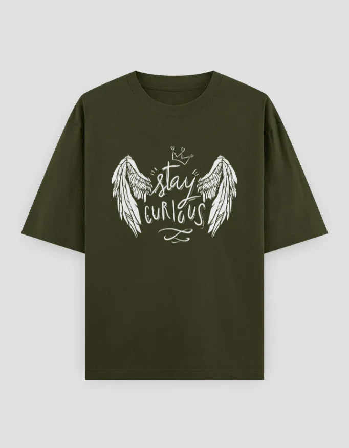 Stay Curious Graphic Oversized Classic T-Shirt for Women - Not So Suttle