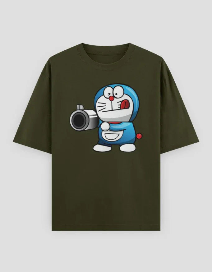 Doremon Graphic Oversized Classic T-Shirt for Women - Not So Suttle