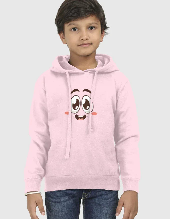 Blushing Smiley Graphic Kids Hoodie - Not So Suttle