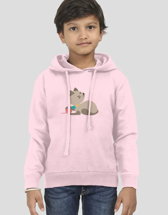 Cat and Ball Graphic Kids Hoodie - Not So Suttle