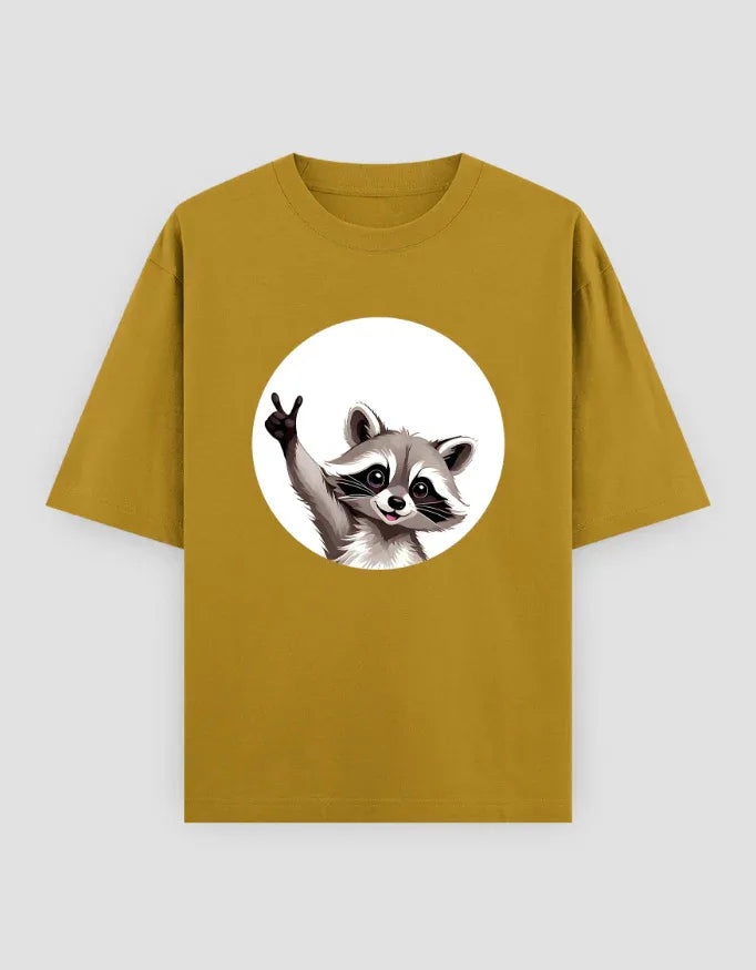 Racoon Graphic Oversized Classic T-Shirt for Men - Not So Suttle