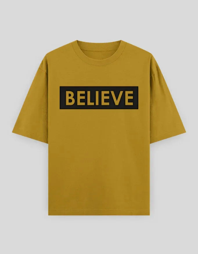 Believe Graphic Oversized Classic T-Shirt for Men - Not So Suttle