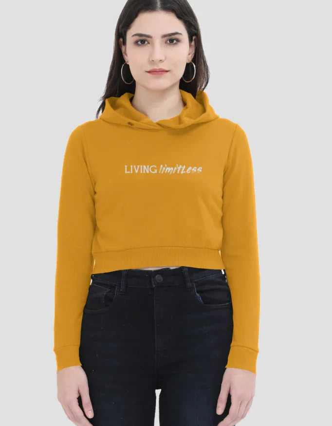 Living Limitless Graphic Cropped Hoodie for Women - Not So Suttle