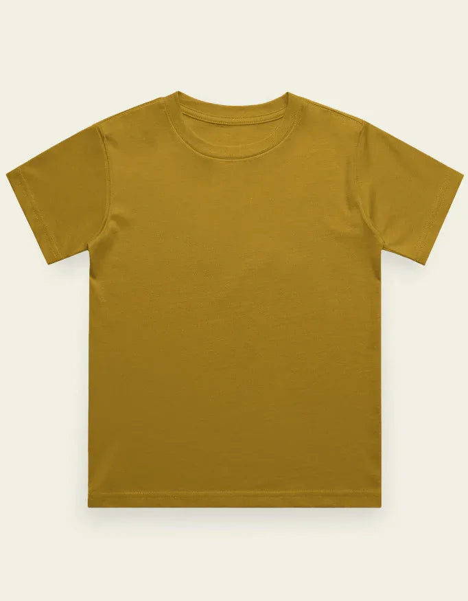 Boy's Crew Neck T-Shirt Yellow - Not So Suttle