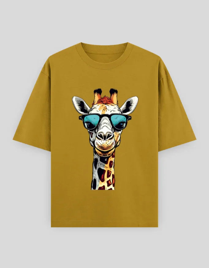 Giraffe Graphic Oversized Classic T-Shirt for Men - Not So Suttle
