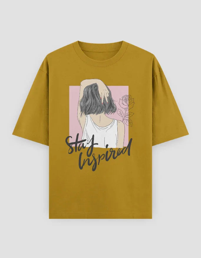 Stay Inspired Graphic Oversized Classic T-Shirt for Women - Not So Suttle