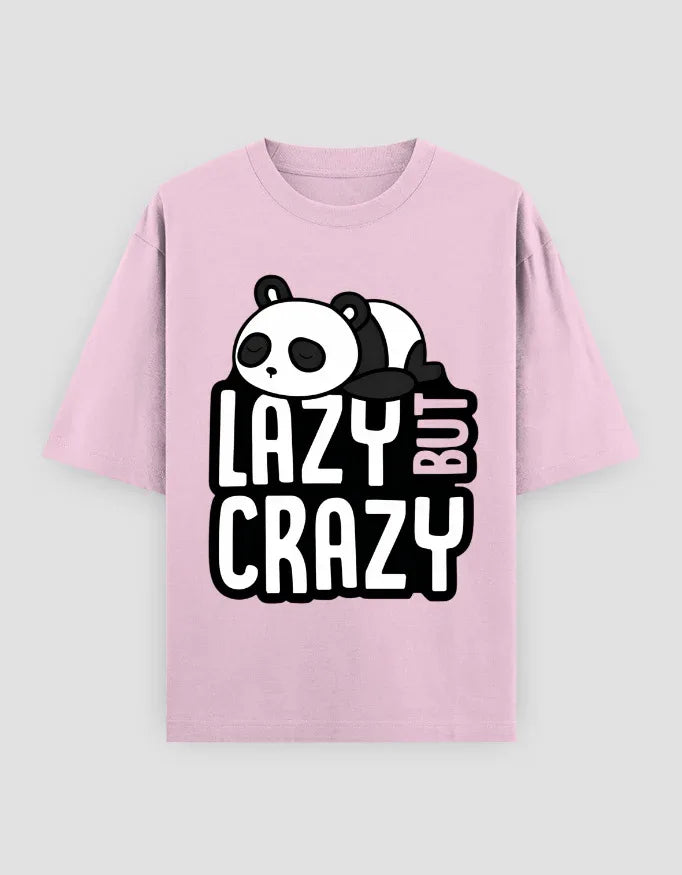 Lazy But Crazy Graphic Oversized Classic T-Shirt for Men - Not So Suttle
