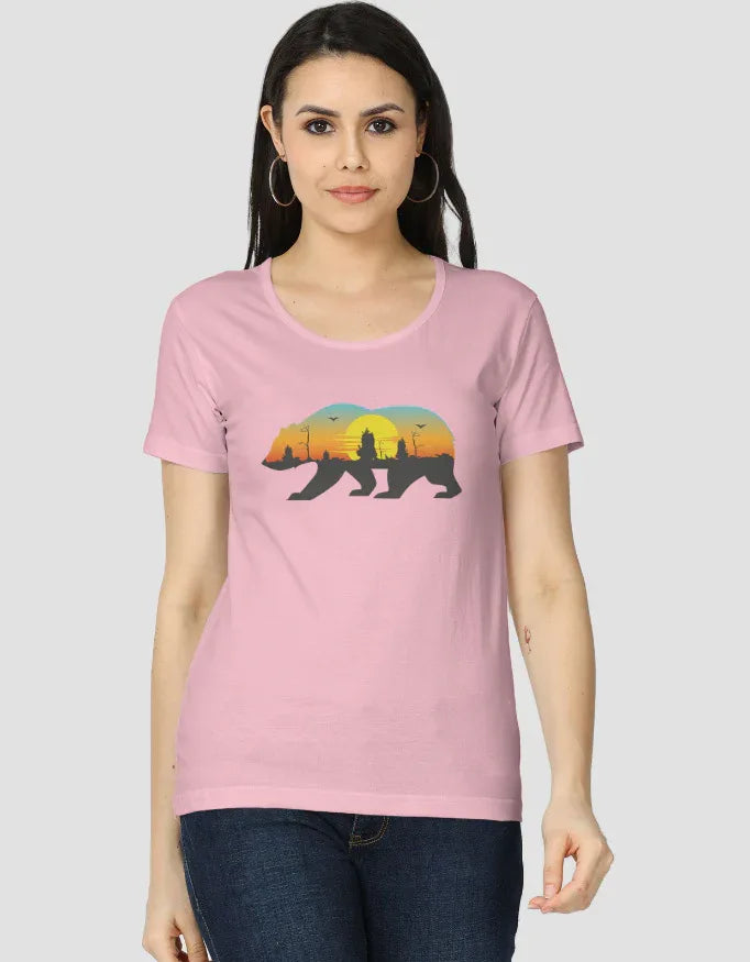 Travel Bear Graphic Classic T-Shirt for Women - Not So Suttle