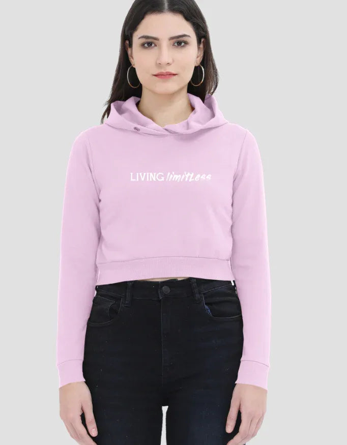 Living Limitless Graphic Cropped Hoodie for Women - Not So Suttle