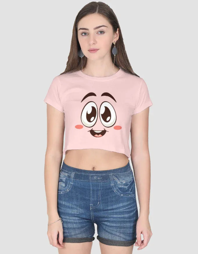 Blush Graphic Crop Top for Women - Not So Suttle