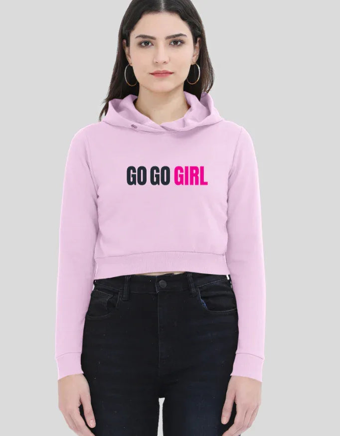 Go Go Girl Graphic Cropped Hoodie for Women - Not So Suttle