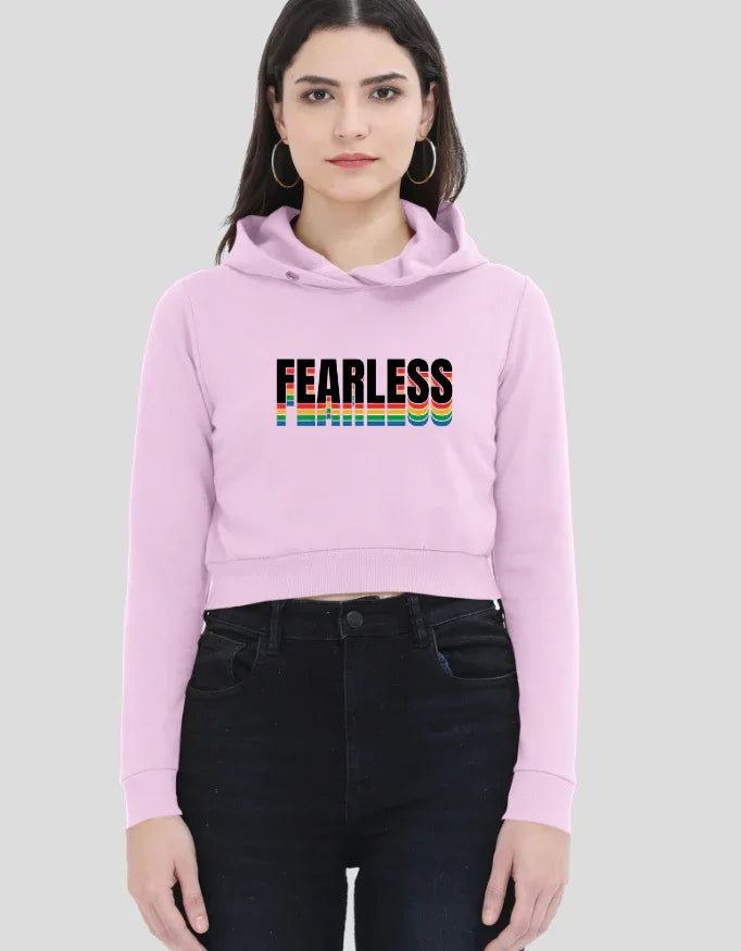 Fearless Graphic Cropped Hoodie for Women - Not So Suttle