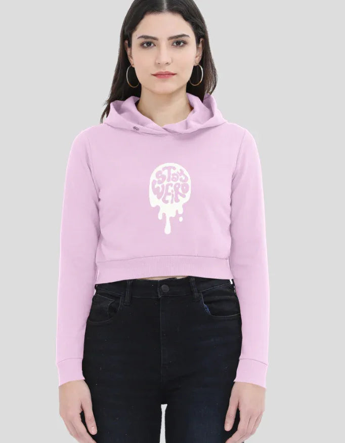 Stay Wired Graphic Cropped Hoodie for Women - Not So Suttle