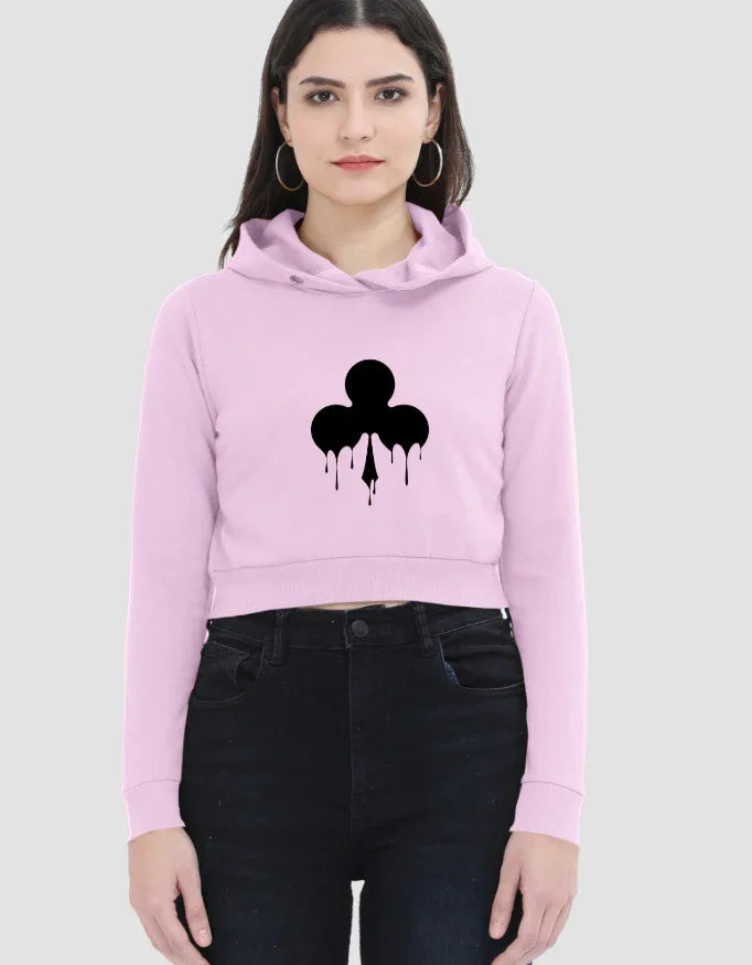 Spade Graphic Cropped Hoodie for Women - Not So Suttle