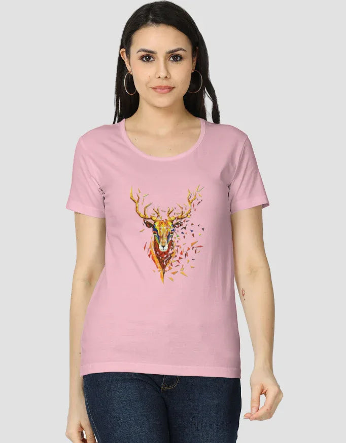 Golden Deer Graphic Classic T-Shirt for Women - Not So Suttle