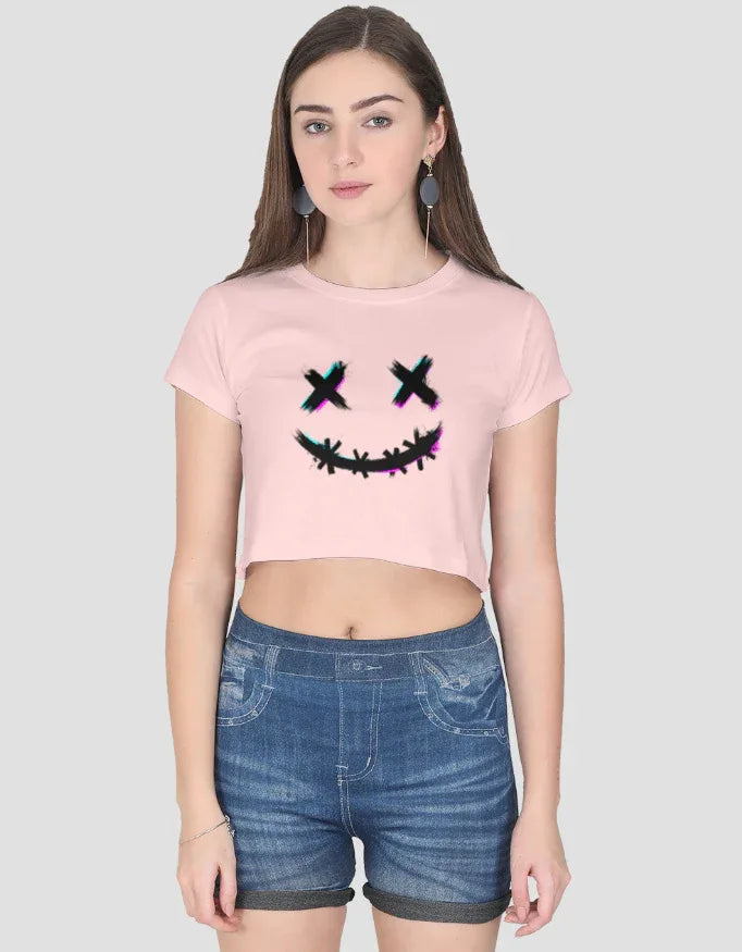 Monster Smile Graphic Crop Top for Women - Not So Suttle