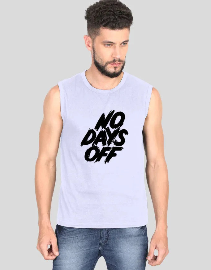 No Days Off Sleeveless Graphic T-Shirt for Men - Not So Suttle