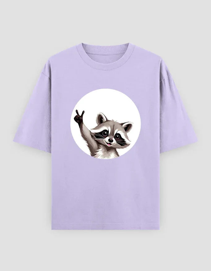Racoon Graphic Oversized Classic T-Shirt for Men - Not So Suttle