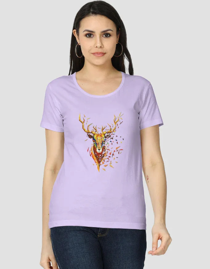 Golden Deer Graphic Classic T-Shirt for Women - Not So Suttle
