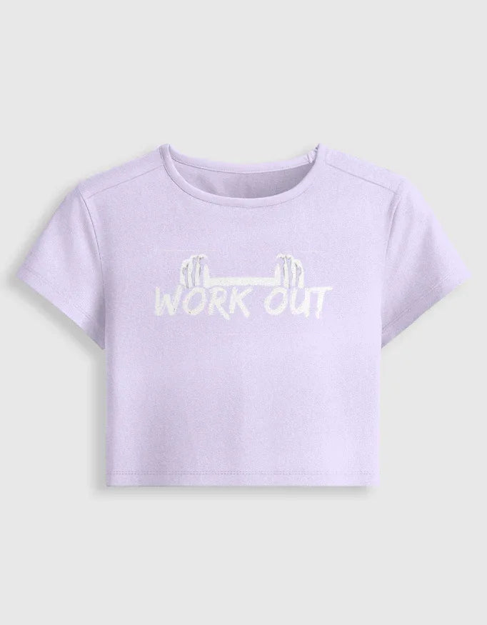 Workout Graphic body-hugging fit Baby Tee for Women - Not So Suttle