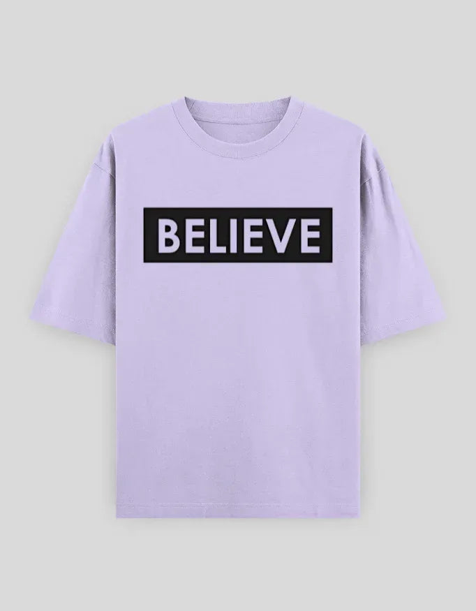 Believe Graphic Oversized Classic T-Shirt for Men - Not So Suttle
