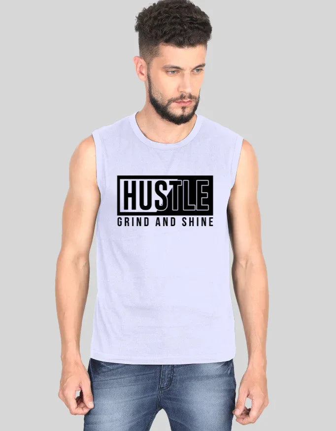 Hustle Graphic Sleeveless T-Shirt for Men - Not So Suttle