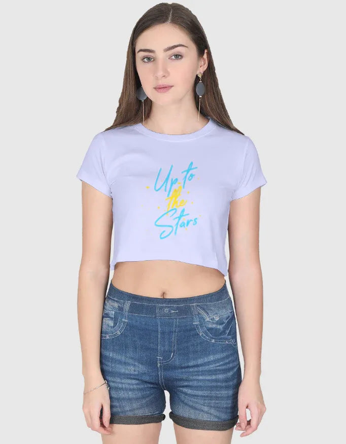 Up to the Stars Graphic Crop Top for Women - Not So Suttle