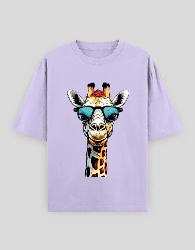 Giraffe Graphic Oversized Classic T-Shirt for Men - Not So Suttle