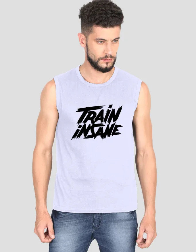 Train Insane Sleeveless Graphic T-Shirt for Men - Not So Suttle