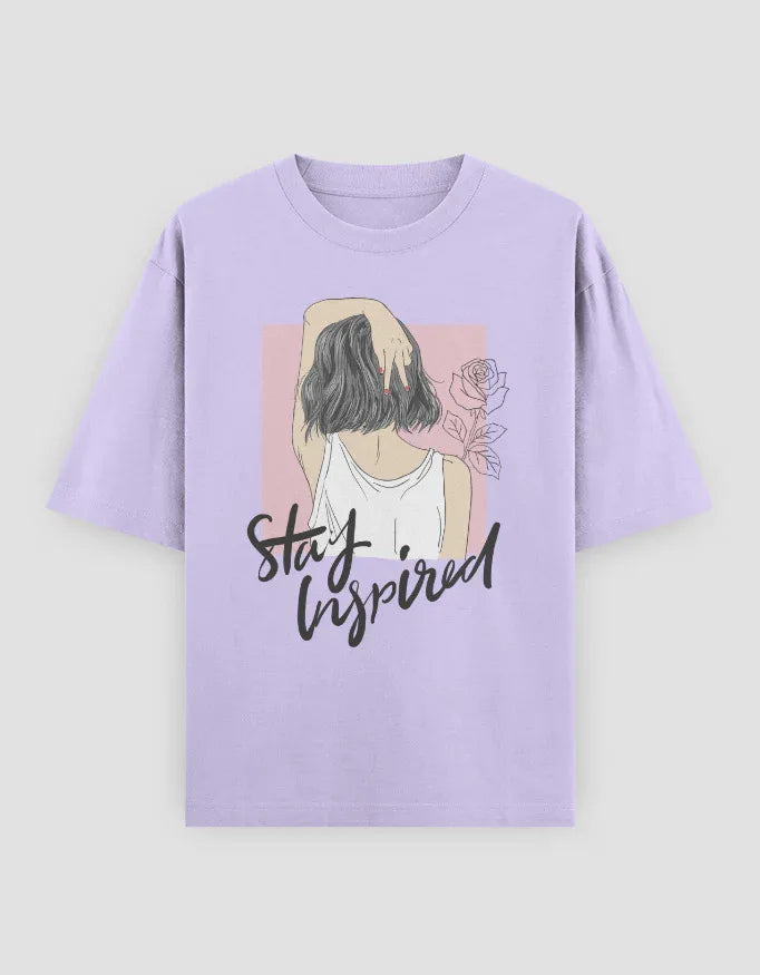 Stay Inspired Graphic Oversized Classic T-Shirt for Women - Not So Suttle