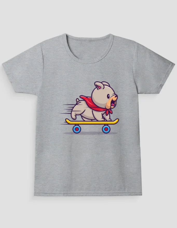 Skate Dog Graphic T-Shirt for Girl's - Not So Suttle
