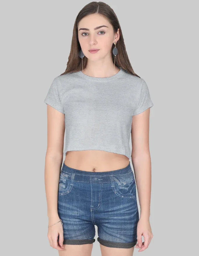 Grey and White Crop Top - Not So Suttle
