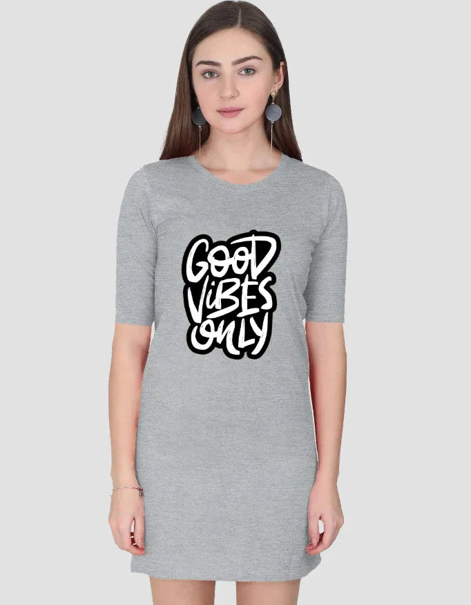 Good Vibes Only Graphic T-Shirt Dress for Women - Not So Suttle