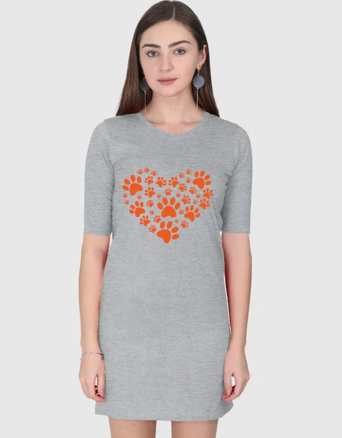 Love Paws Graphic T-Shirt Dress for Women - Not So Suttle