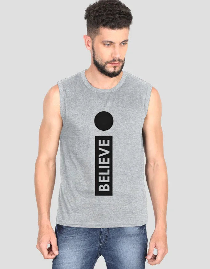Believe Sleeveless Graphic T-Shirt for Men - Not So Suttle