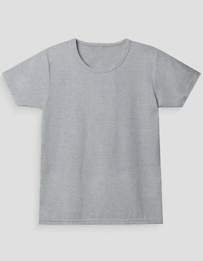 Girl's Crew Neck T-Shirt Grey - Not So Suttle