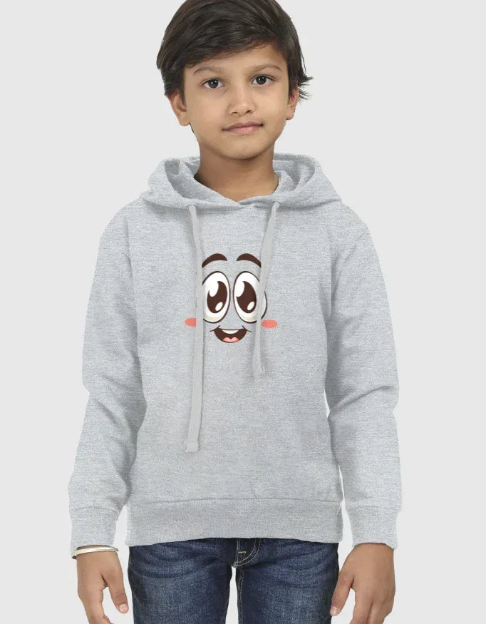 Blushing Smiley Graphic Kids Hoodie - Not So Suttle