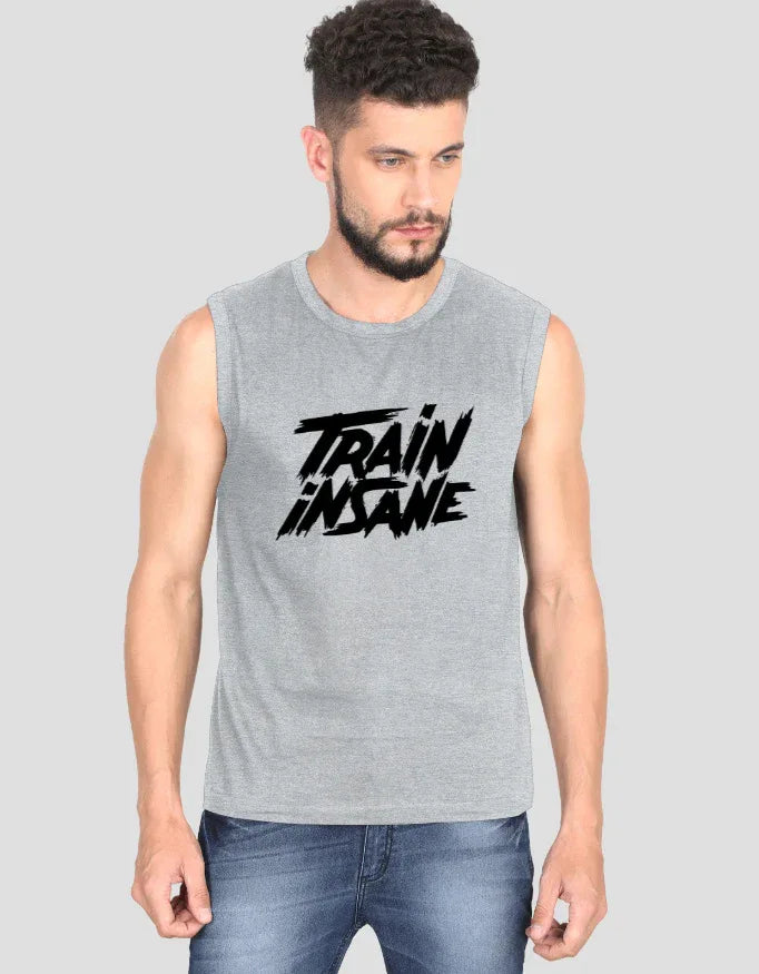 Train Insane Sleeveless Graphic T-Shirt for Men - Not So Suttle