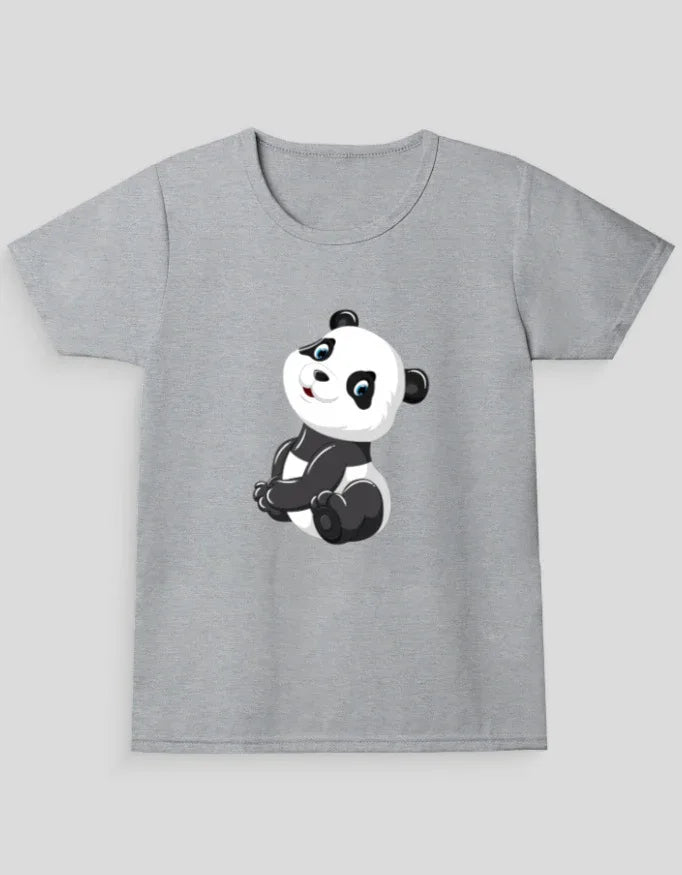 Cute Panda Graphic T-Shirt for Girl's - Not So Suttle