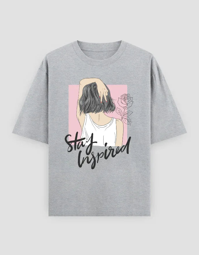 Stay Inspired Graphic Oversized Classic T-Shirt for Women - Not So Suttle