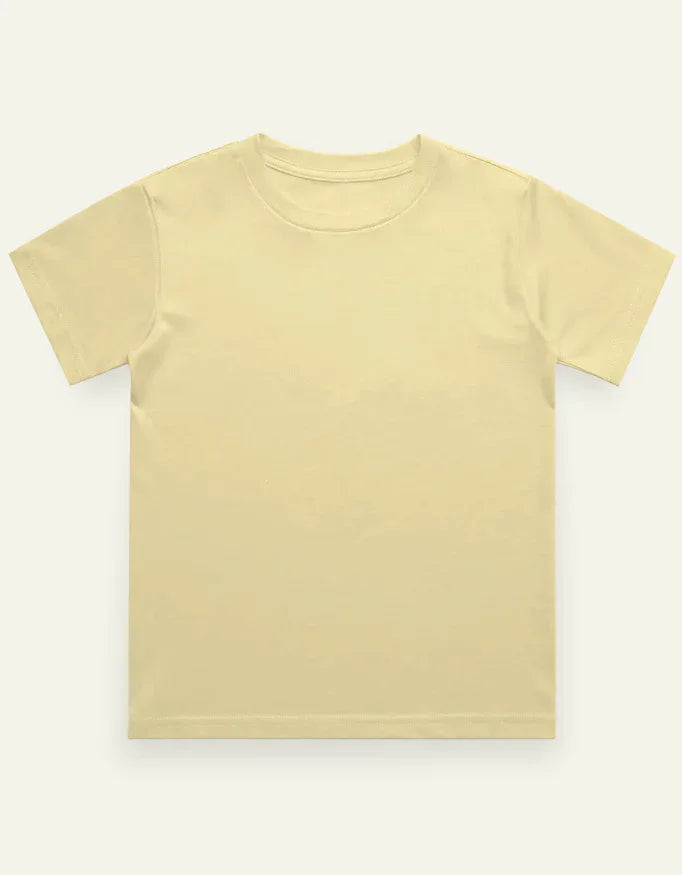 Boy's Crew Neck T-Shirt Beige - Not So Suttle