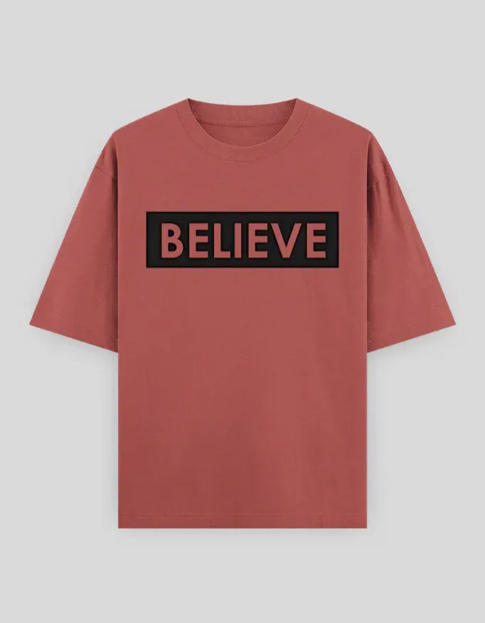 Believe Graphic Oversized Classic T-Shirt for Men - Not So Suttle