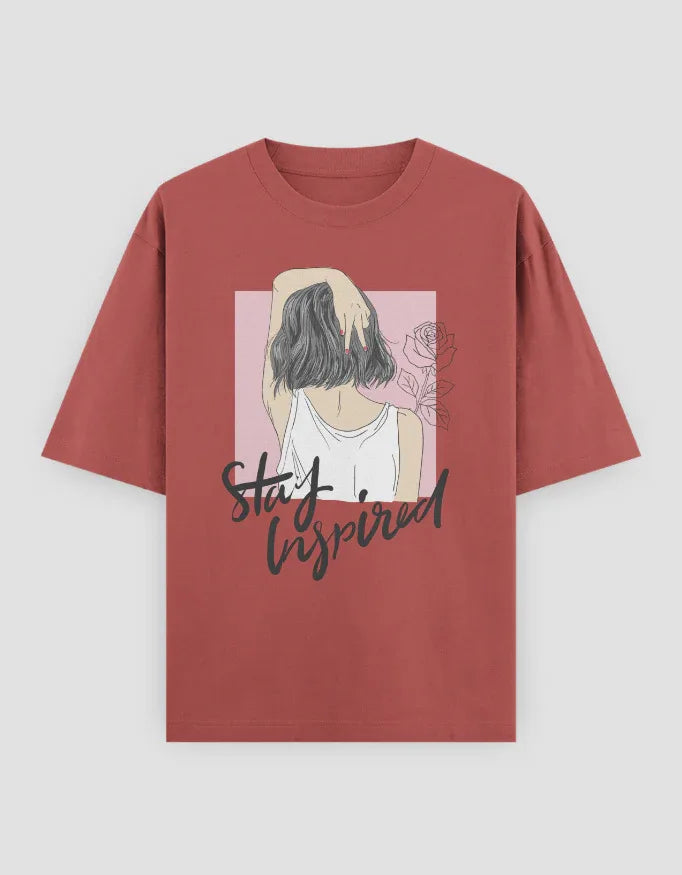 Stay Inspired Graphic Oversized Classic T-Shirt for Women - Not So Suttle