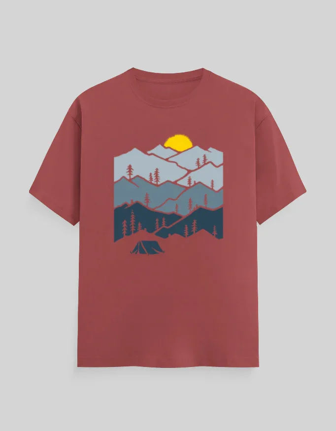 Mountains Graphic Classic Crew T-Shirt for Men - Not So Suttle